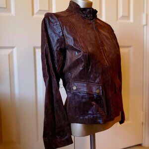 Brown Leather Moto Jacket